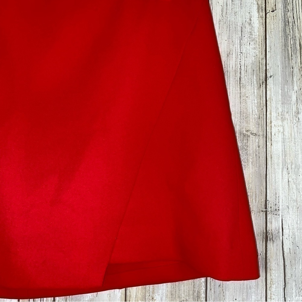 Alice + Olivia Bright Poppy Red Wrap Micro Mini Skirt Size 6 NWT Revolve - Picture 3 of 5